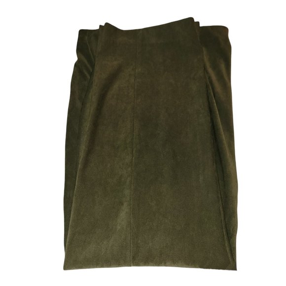 Olive Green Faux Suede Pants - Picture 2 of 7